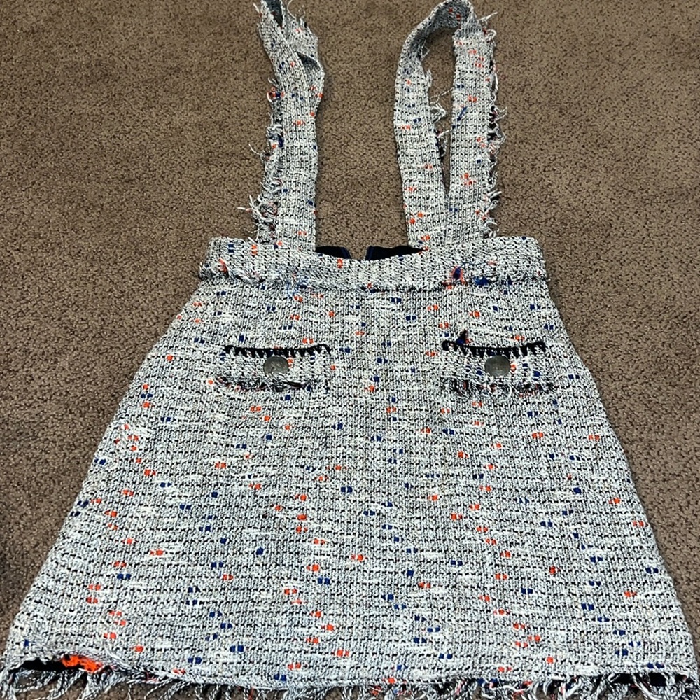 ZARA Tweed Suspender Mini Skirt Jumper Dress